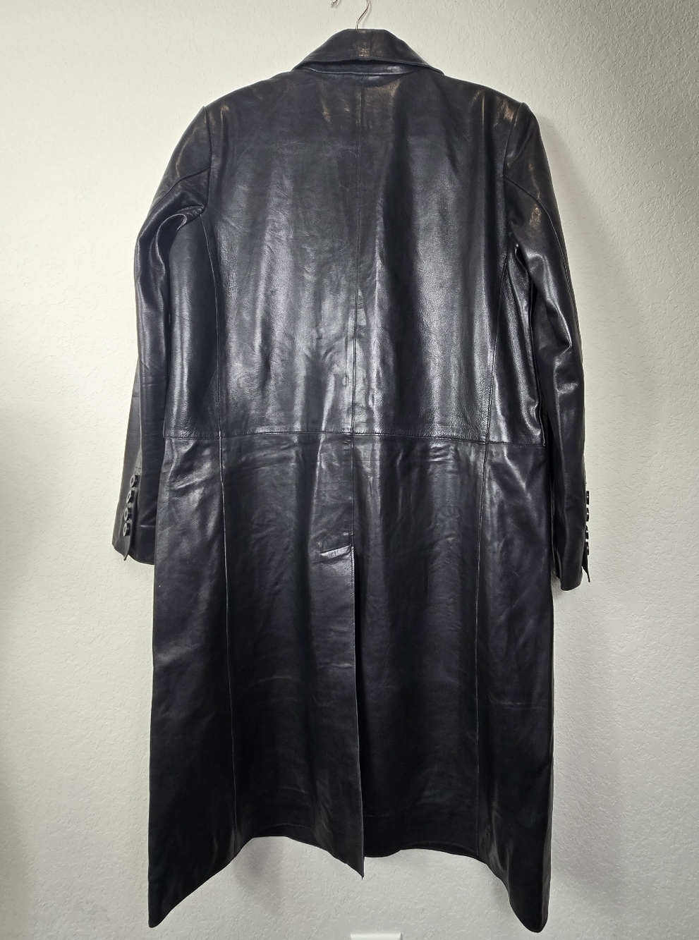 Bod & Christensen Angelica NWT Lamb Leather Coat L Longline Matrix 90s Luxe - Picture 3 of 12